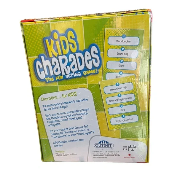Kids Charades by Outset Media Ages 6+ Brand NEW Sealed Game! - Picture 3 of 3